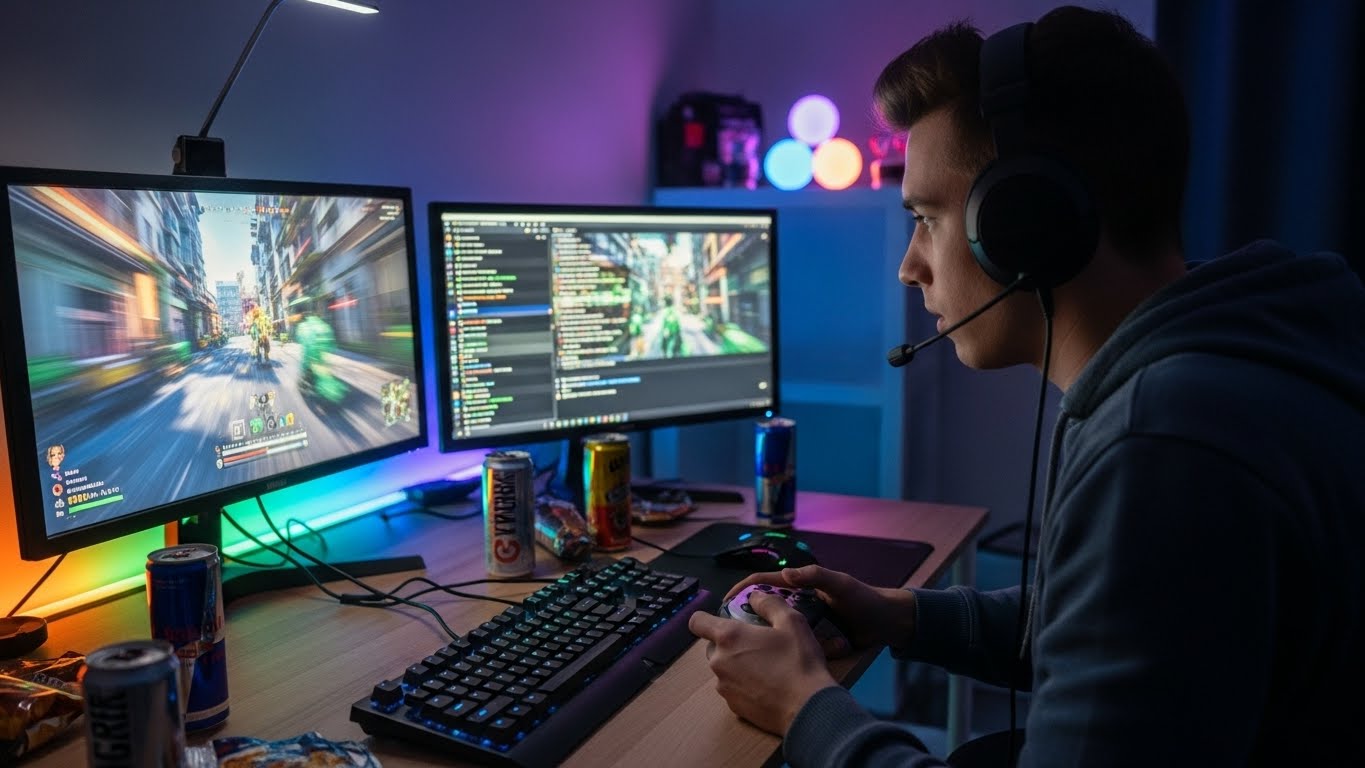 Esports players in a professional competition setting